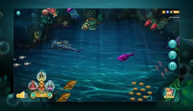 King of Ocean cannon controls and underwater targets